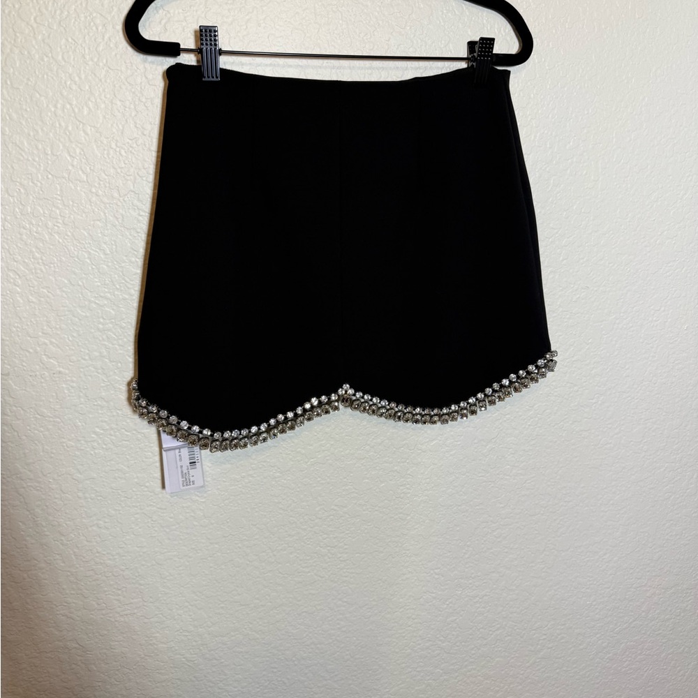 AREA Black Draped Crystal Mini Skirt - Picture 8 of 12